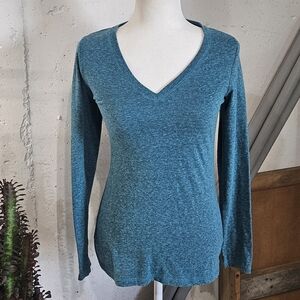 Mossimo Supply Co. Teal Long Sleeve V-Neck Top